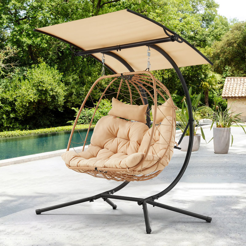 Outdoor wicker swing with stand discount